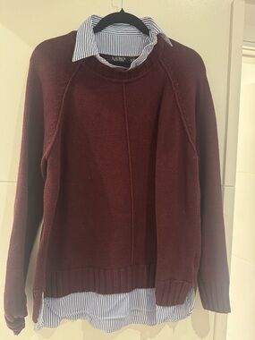 Lauren Ralph Lauren Burgundy Crewneck Sweater